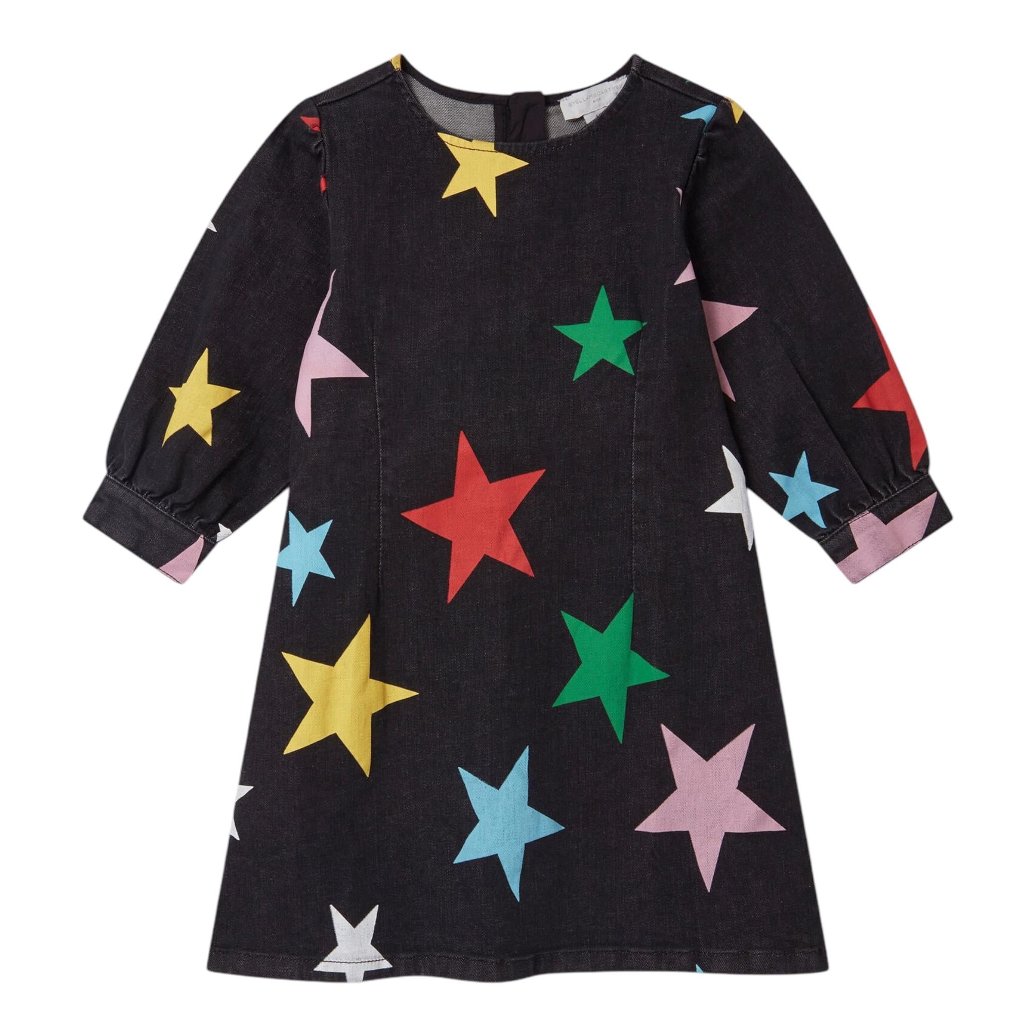STELLA McCARTNEY abito manica lunga tinta unita con stampe stelle Nero per Bambina TV1C33 NERO STELLA McCARTNEY