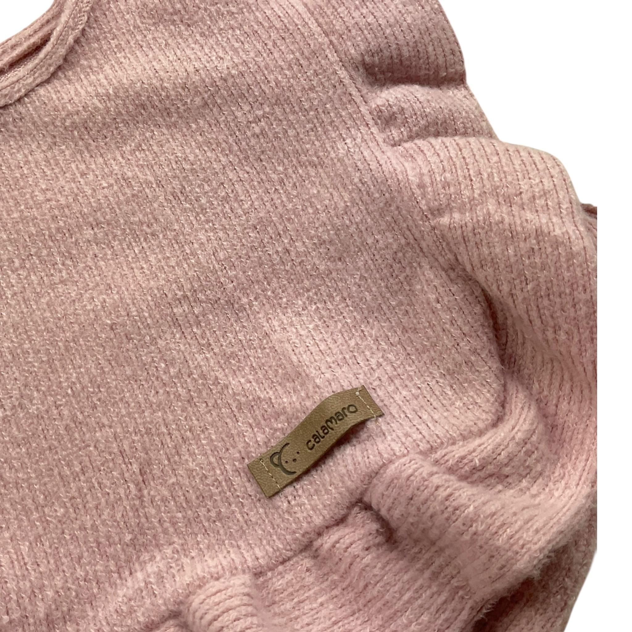 CALAMARO gilet tinta unita con balze Rosa per Neonata 14015 ROSA CALAMARO