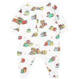 MOSCHINO tutina manica lunga tinta unita con stampa in contrasto Bianco per Neonato MUT043 BIANCO MOSCHINO