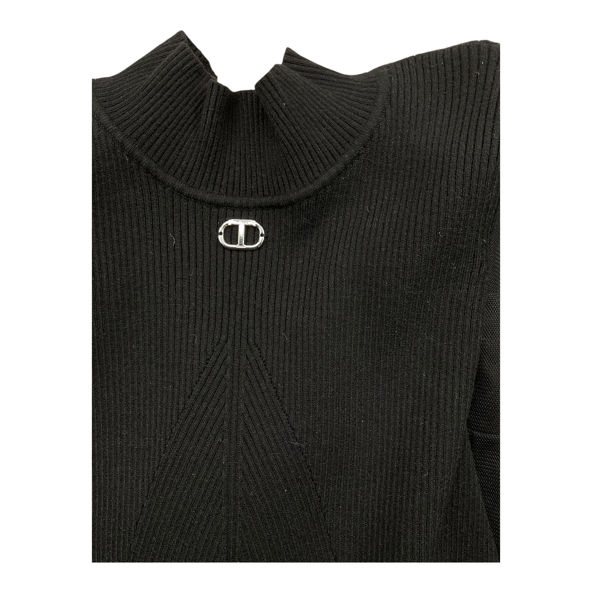 TWINSET abito tinta unita con tulle Nero per Bambina 242GJ3121 NERO TWINSET