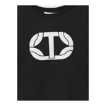 TWINSET shirt girocollo tinta unita con stampa Nero per Bambina 242GJ2032XXX NERO TWINSET