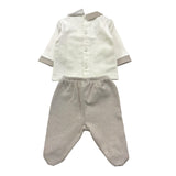 NINNAOH completo 2pz shirt-ghettina tinta unita con stampa Bianco per Neonato I23257C BIANCO NINNAOH