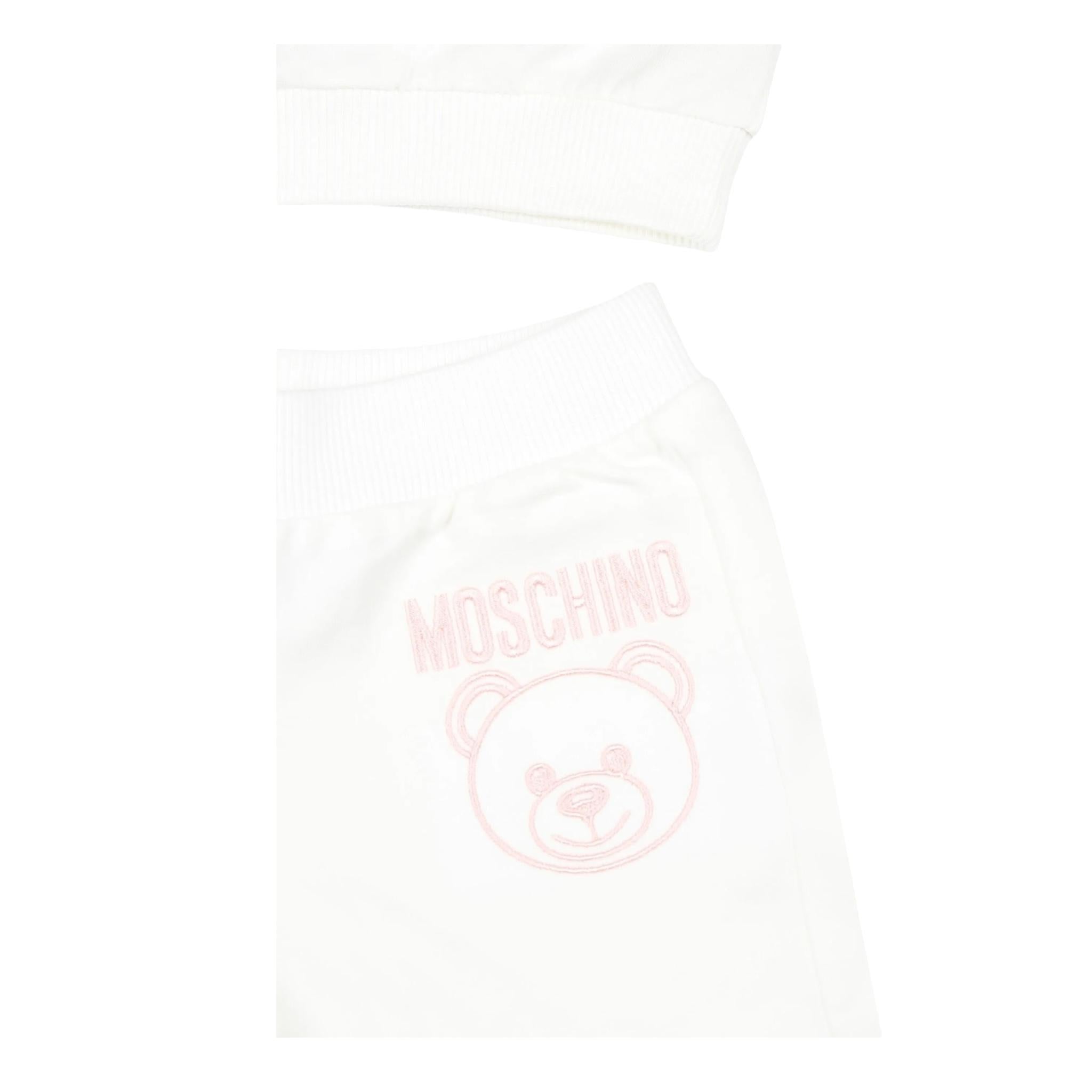MOSCHINO completo 2 pezzi felpa-pantalone tinta unita Rosa per Neonata MUK051A ROSA MOSCHINO