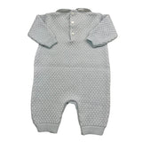 LITTLE BEAR tutina manica lunga tinta unita con colletto in contrasto Celeste per Neonato 9101XM CELESTE LITTLE BEAR