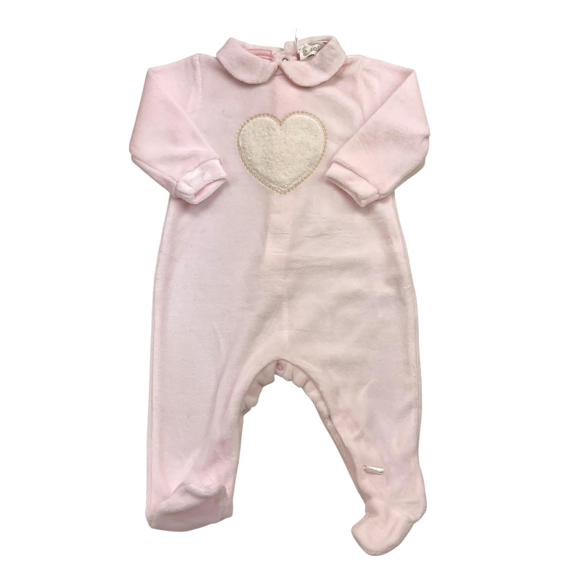 LALALU' tutina manica lunga tinta unita in ciniglia Rosa per Neonata TCL8NX ROSA LALALU'