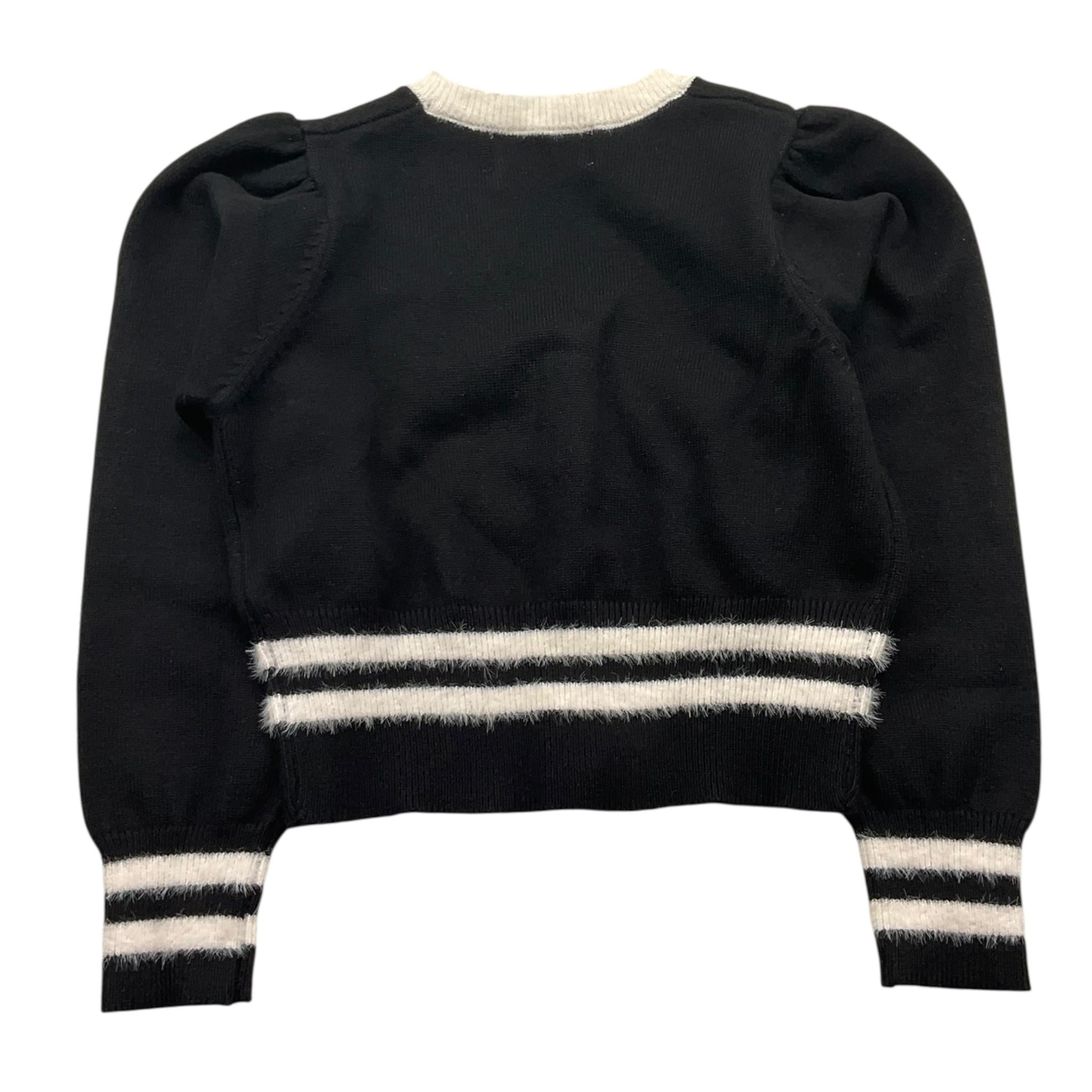 HATE LOVE cardigan tinta unita con righe in contrasto Nero per Bambina OJSW00346 NERO HATE LOVE
