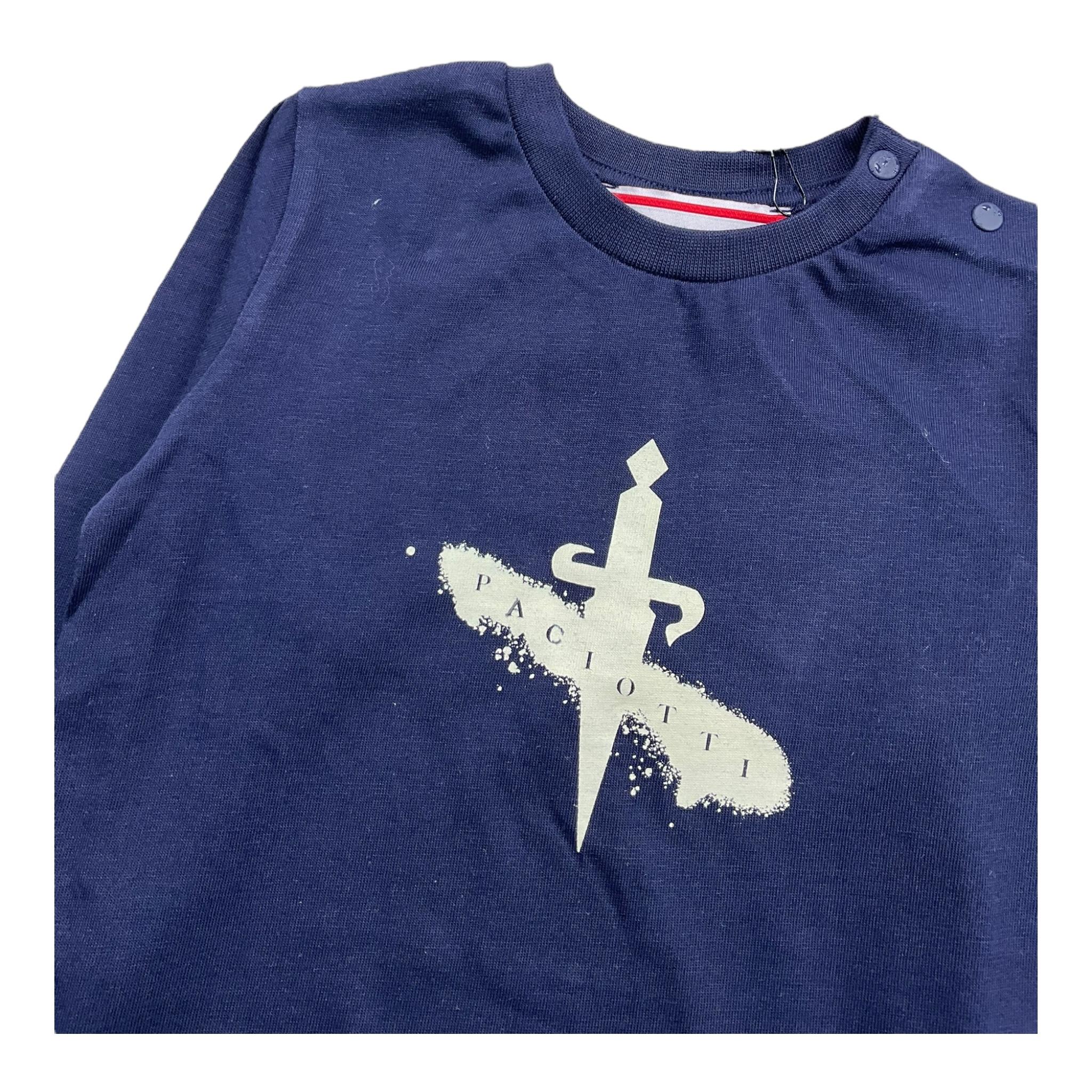 CESARE PACIOTTI shirt girocollo tinta unita con stampa Blu per Neonato TSP5372B BLU CESARE PACIOTTI