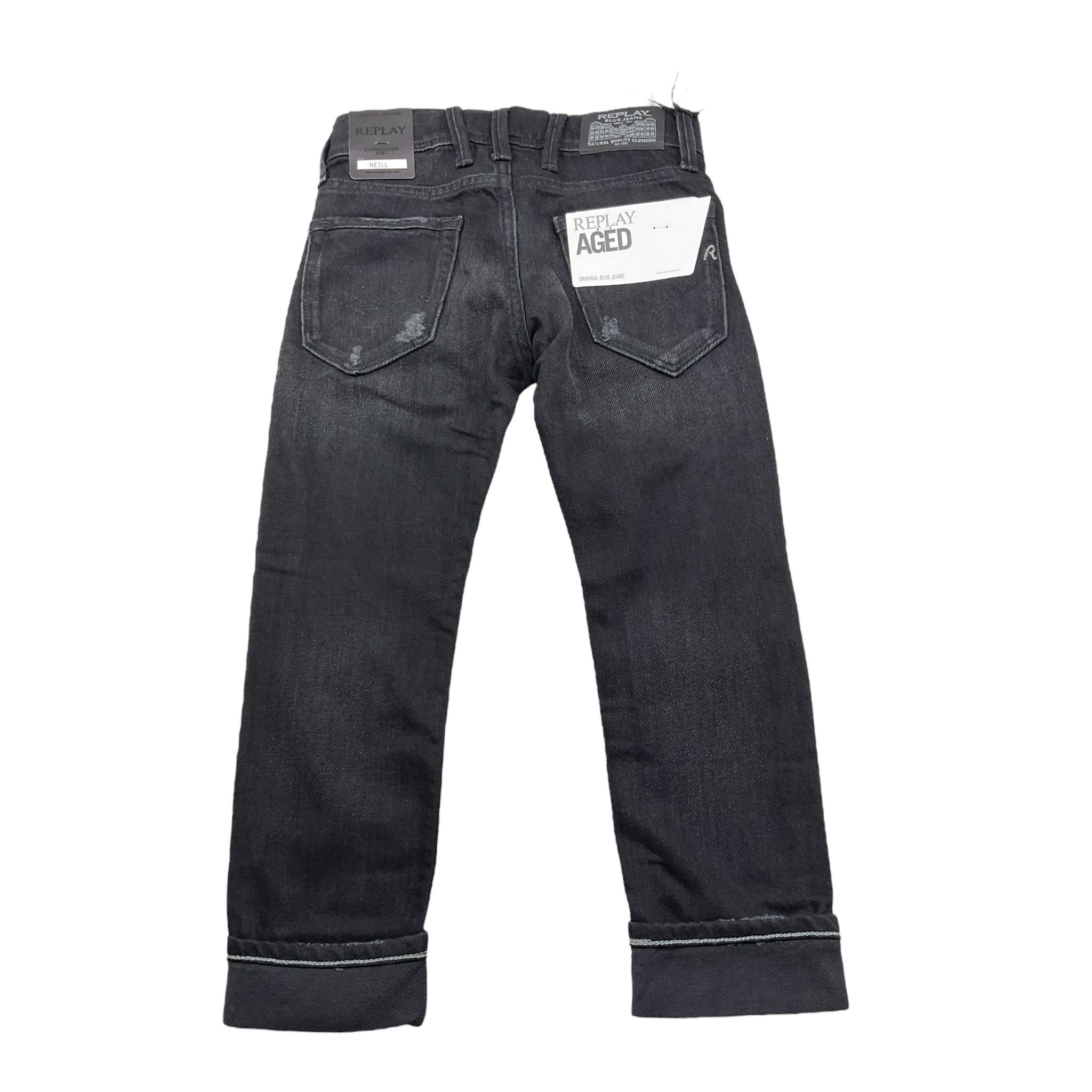 REPLAY jeans tinta unita con girovita regolabile Nero per Bambino SB9328 NERO REPLAY