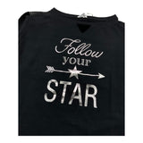 MONNALISA shirt girocollo tinta unita con stampa in contrasto Nero per Bambina SHIRTMNN NERO MONNALISA