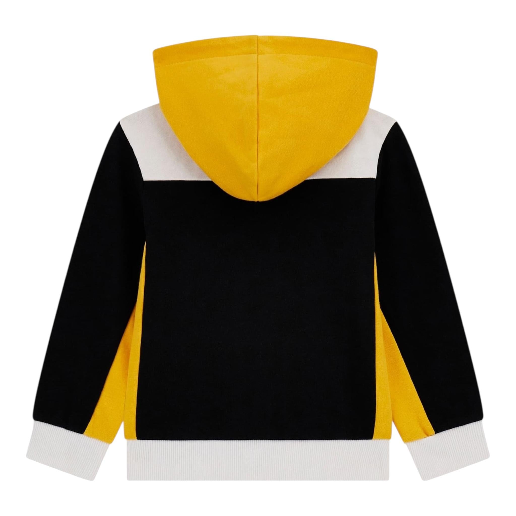 GUESS felpa con zip e cappuccio tinta uinita cn cappuccio in contrasto Nero per Bambino L4YQ03KA6R4 NERO GUESS