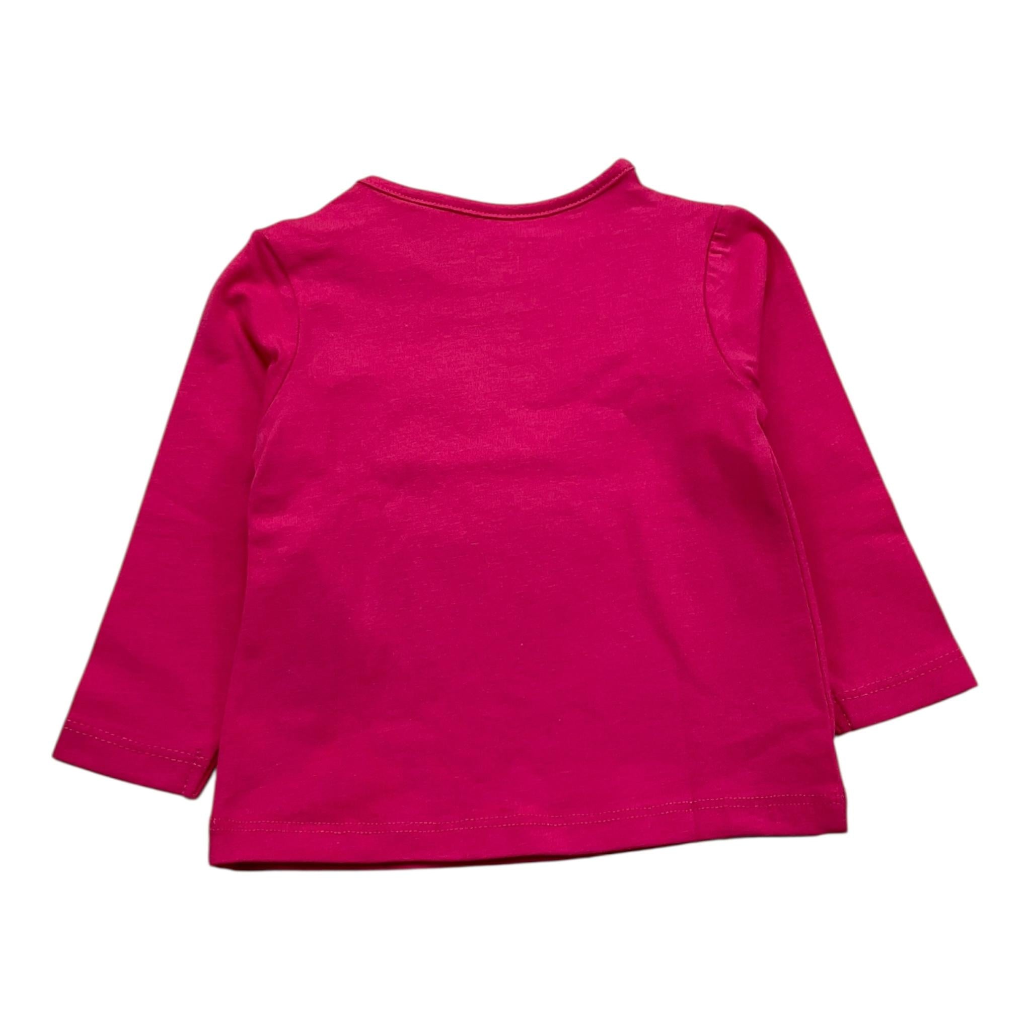 GUESS shirt girocollo tinta unita con rouches Fuxia per Neonata K2RI01K6YW1 FUXIA GUESS