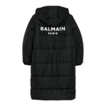 BALMAIN giubbino tinta unita modello lungo con cappuccio Nero per Bambino BV2R40 NERO BALMAIN
