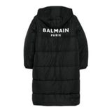 BALMAIN giubbino tinta unita modello lungo con cappuccio Nero per Bambino BV2R40 NERO BALMAIN