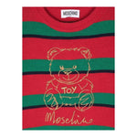 MOSCHINO maglia girocollo fantasia a righe con ricamo orso Rosso/verde per Neonato MXW00JXX ROSSO/VERDE MOSCHINO