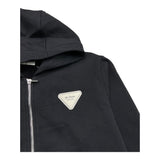 YES LONDON felpa con zip e cappuccio tinta unita cn logo Nero per Bambino JR5062F NERO YES LONDON