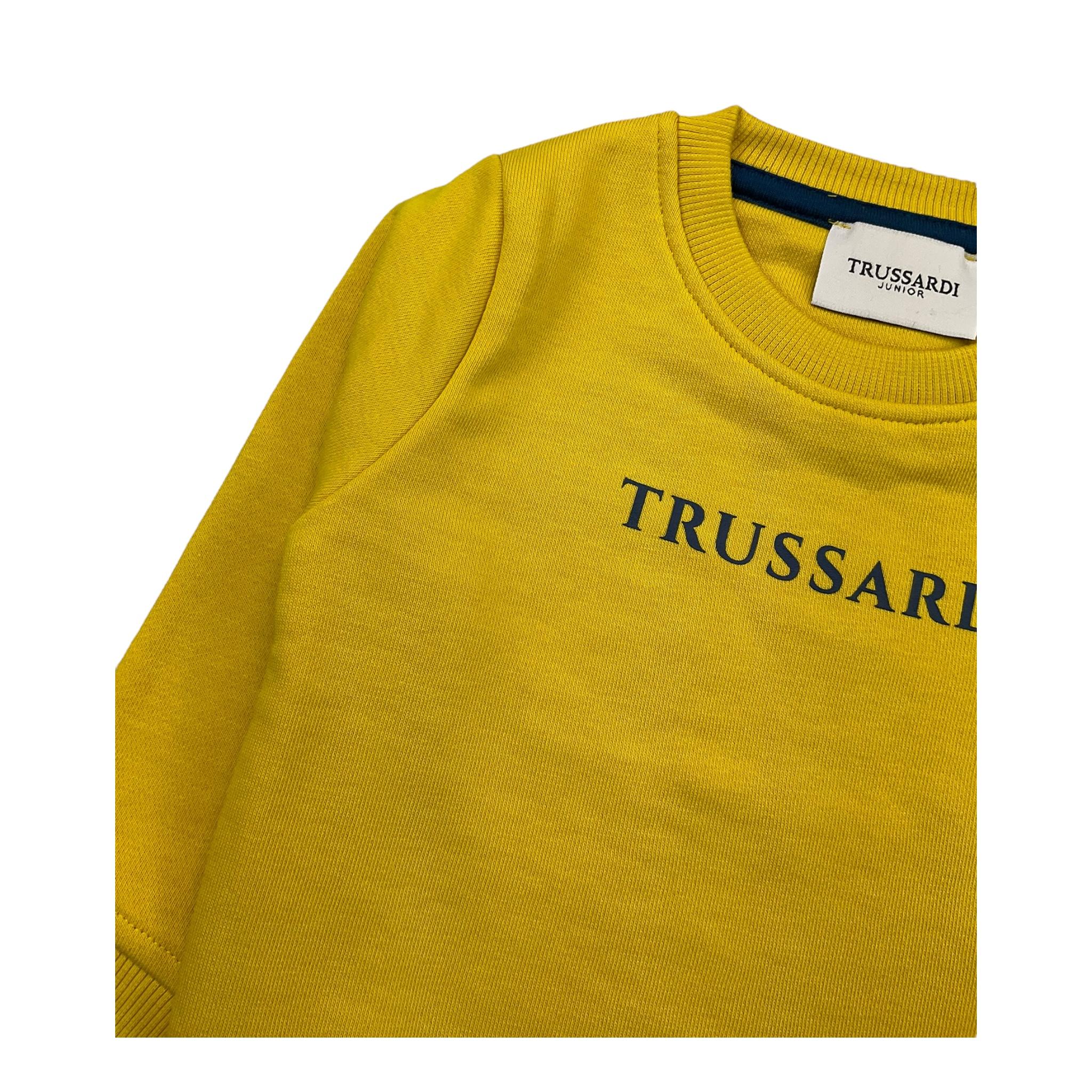 TRUSSARDI felpa chiusa girocollo tinta unita con stampa Giallo per Neonato TIA24086FEN GIALLO TRUSSARDI