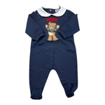 MOSCHINO tutina tinta unita con stampa Blu per Neonato MYY037 BLU MOSCHINO