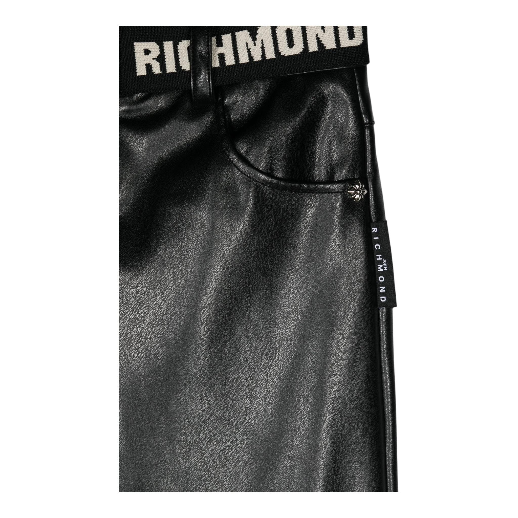 JOHN RICHMOND pantalone modello a palazzo in ecopelle con cintura Nero per Bambina RGA24021PAX NERO JOHN RICHMOND