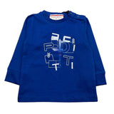 CESARE PACIOTTI shirt girocollo tinta unita con stampa in contrasto Cobalto per Neonato TSP5315BX COBALTO CESARE PACIOTTI