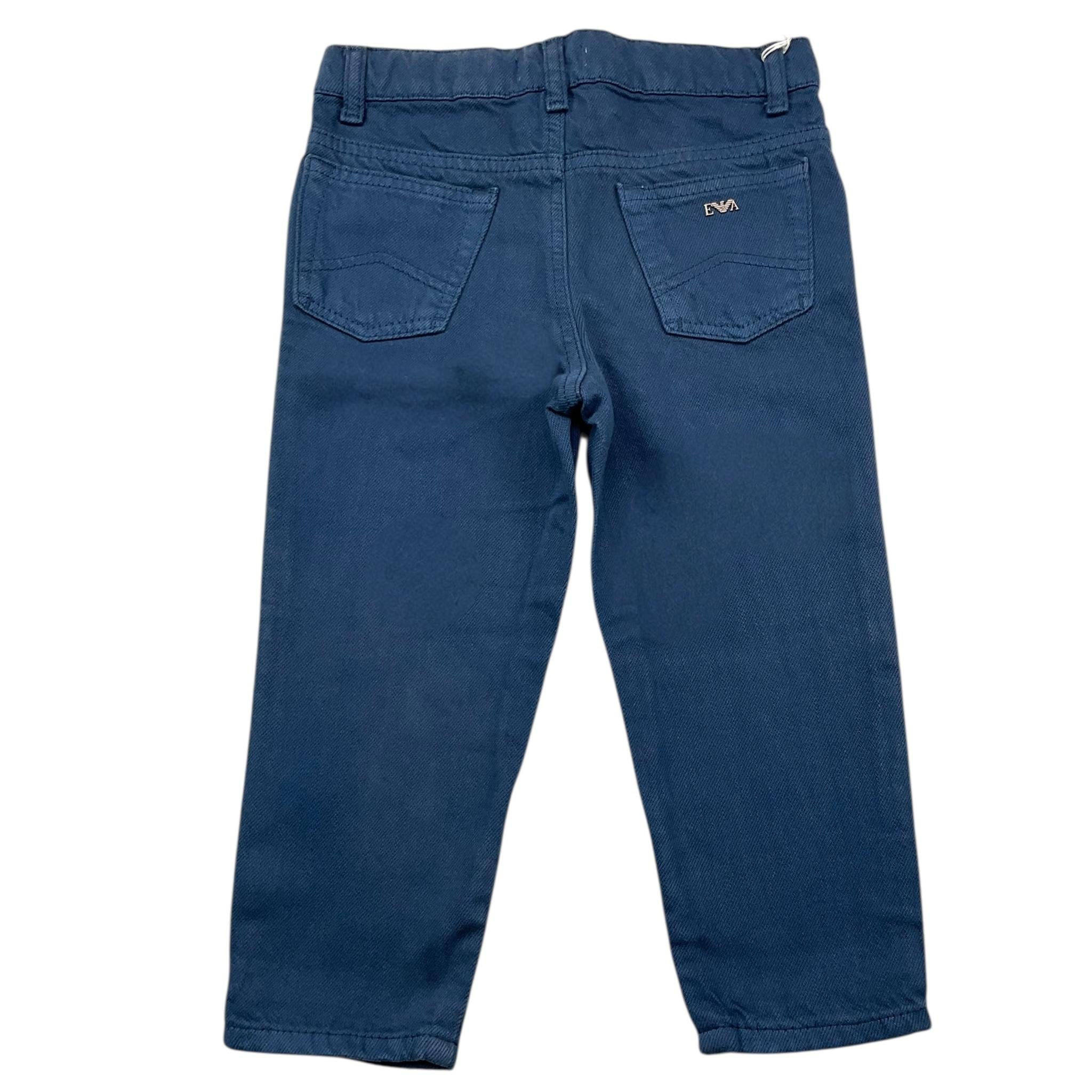 EMPORIO ARMANI pantalone tinta unita con girovita regolabile Blu per Bambino 6RHJ02 BLU EMPORIO ARMANI