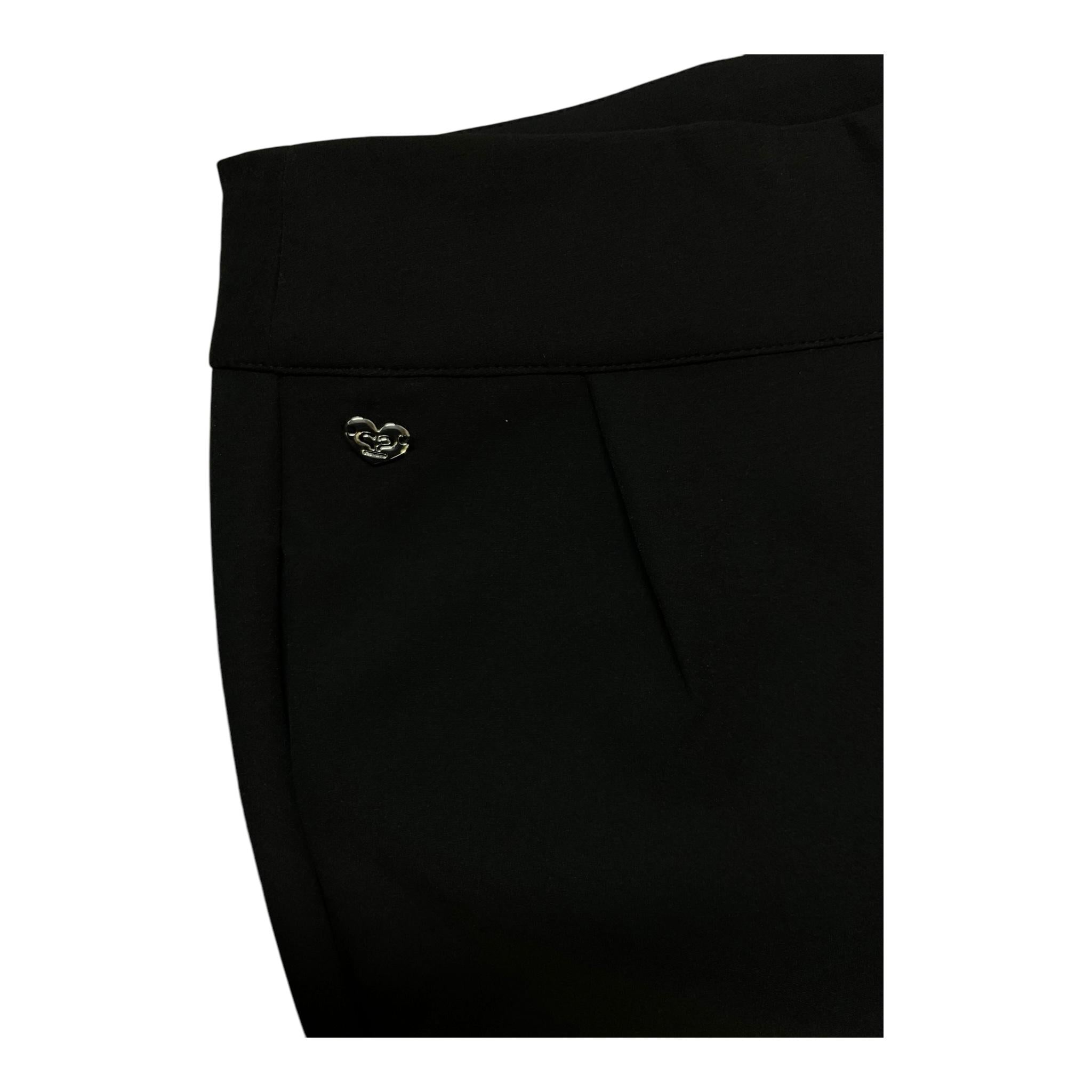 SARABANDA pantalone tinta unita modello a zampa Nero per Bambina A718 NERO SARABANDA