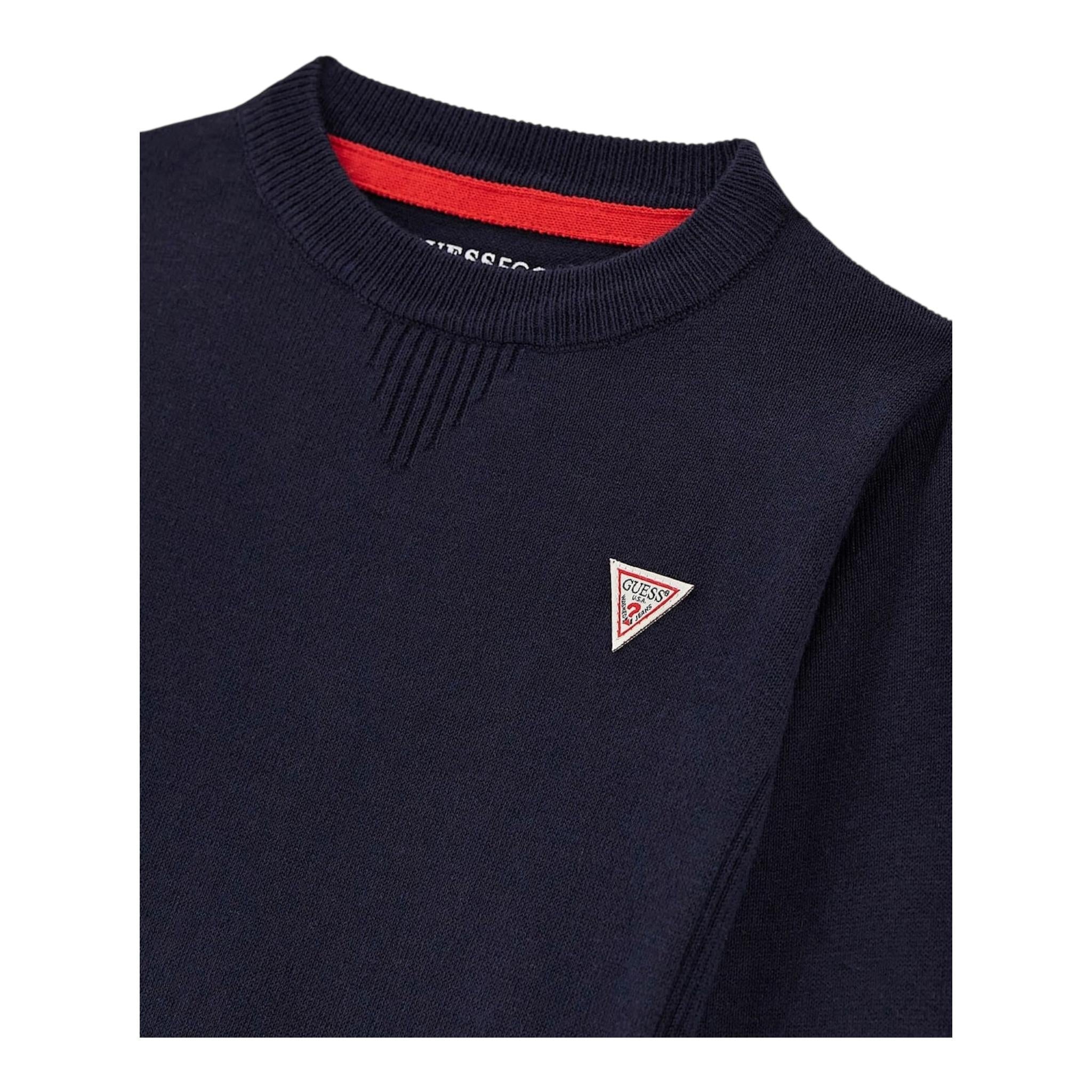 GUESS maglia girocollo tinta unita cn logo Blu per Bambino L0YR03Z2VV0 BLU GUESS