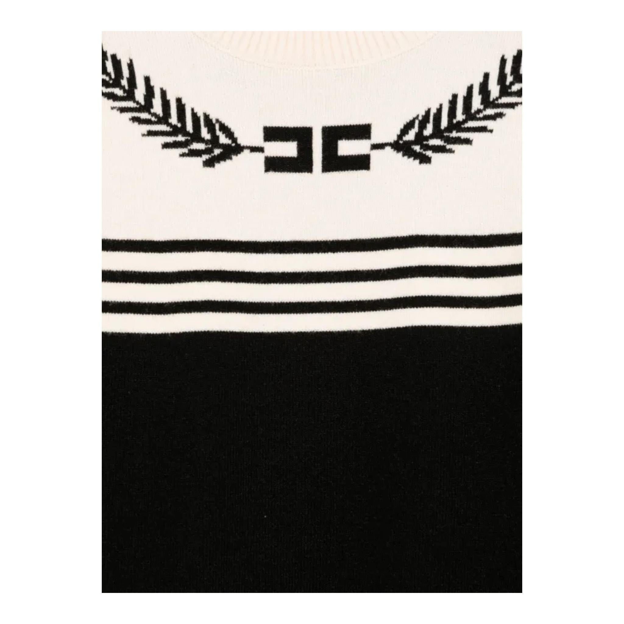 ELISABETTA FRANCHI abito in maglia bicolore girocollo Nero/panna per Bambina EFAB567 NERO/PANNA ELISABETTA FRANCHI