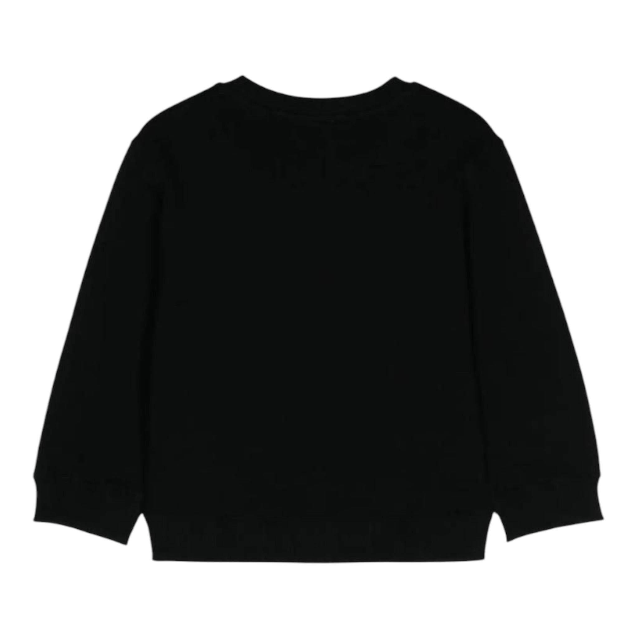 MOSCHINO felpa tinta unita girocollo con stampa Nero per Bambino HUF08M NERO MOSCHINO