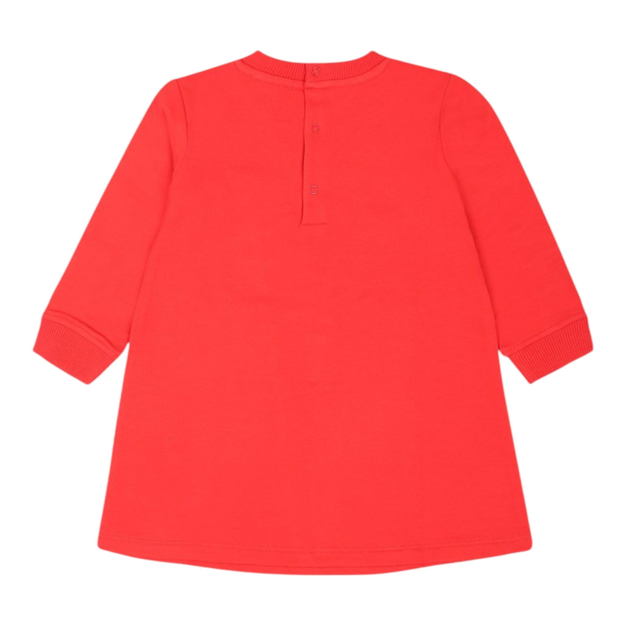 MOSCHINO abito manica lunga tinta unita con stampa in contrasto Rosso per Bambina MBV0A2JX ROSSO MOSCHINO