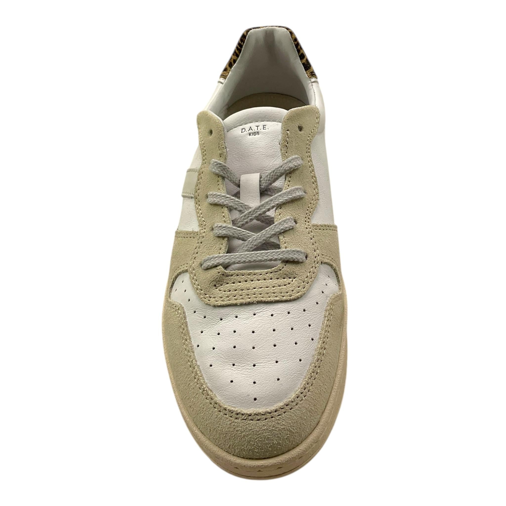D.A.T.E. sneakers tinta unita con lacci e fantasia maculato Bianco per Bambina COURT BIANCO D.A.T.E.