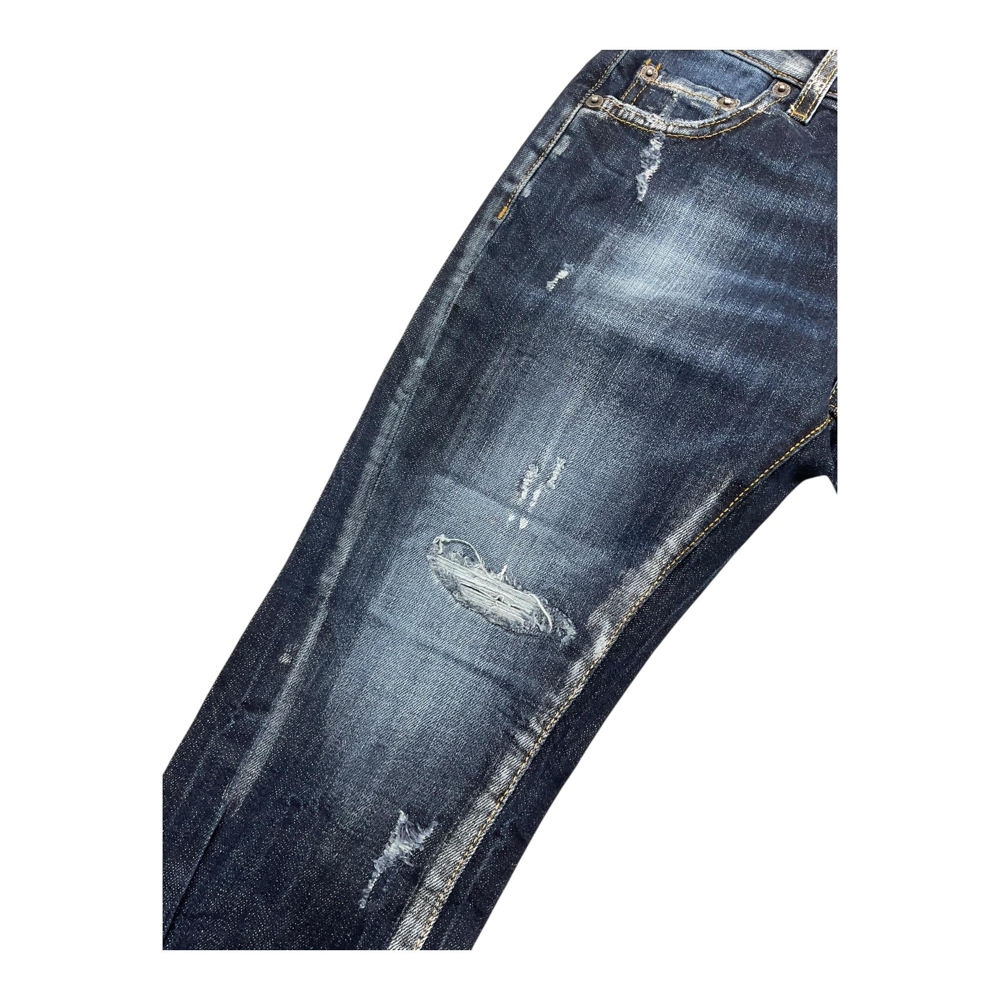PATRIOT jeans tinta unita con strappi Blu per Bambino PB4F2WPBK10 BLU PATRIOT
