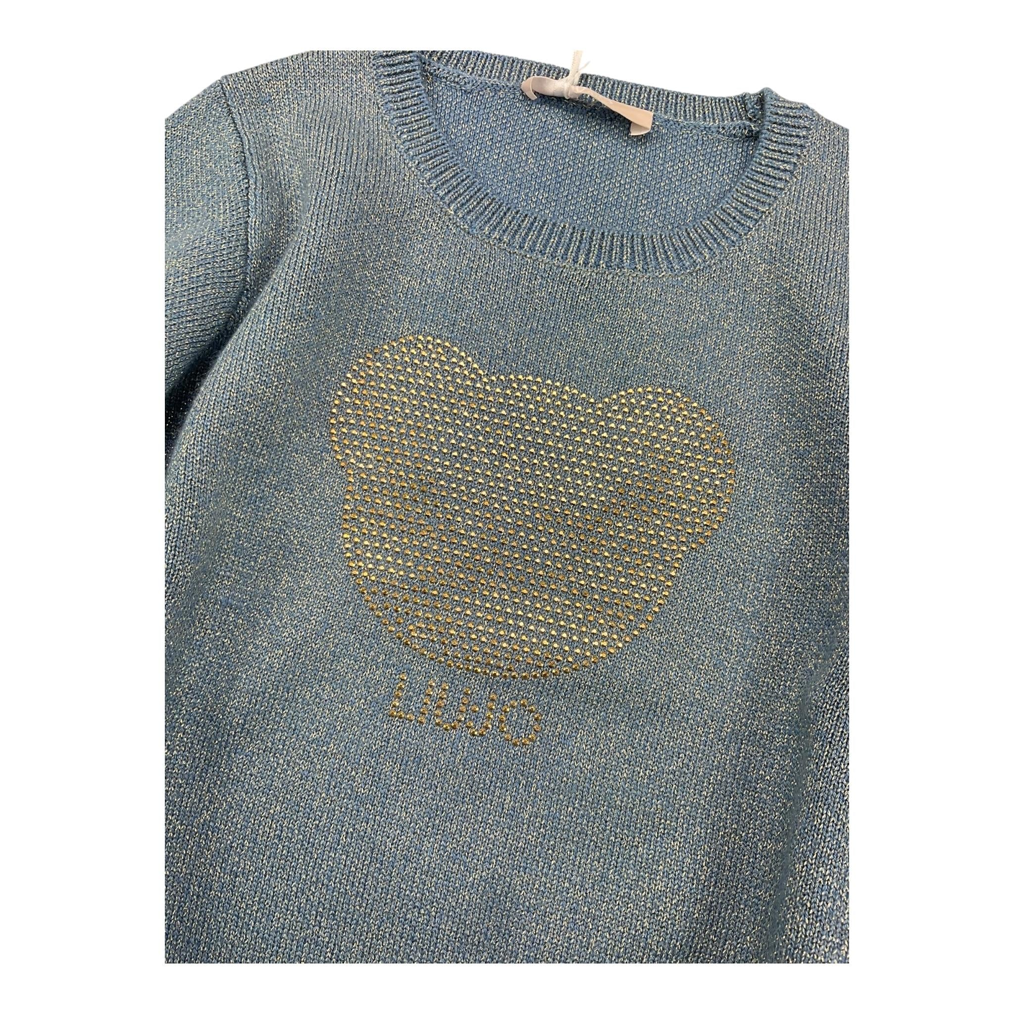 LIU JO maglia girocollo tinta unita lurex Blu per Neonata KF4075N BLU LIU JO