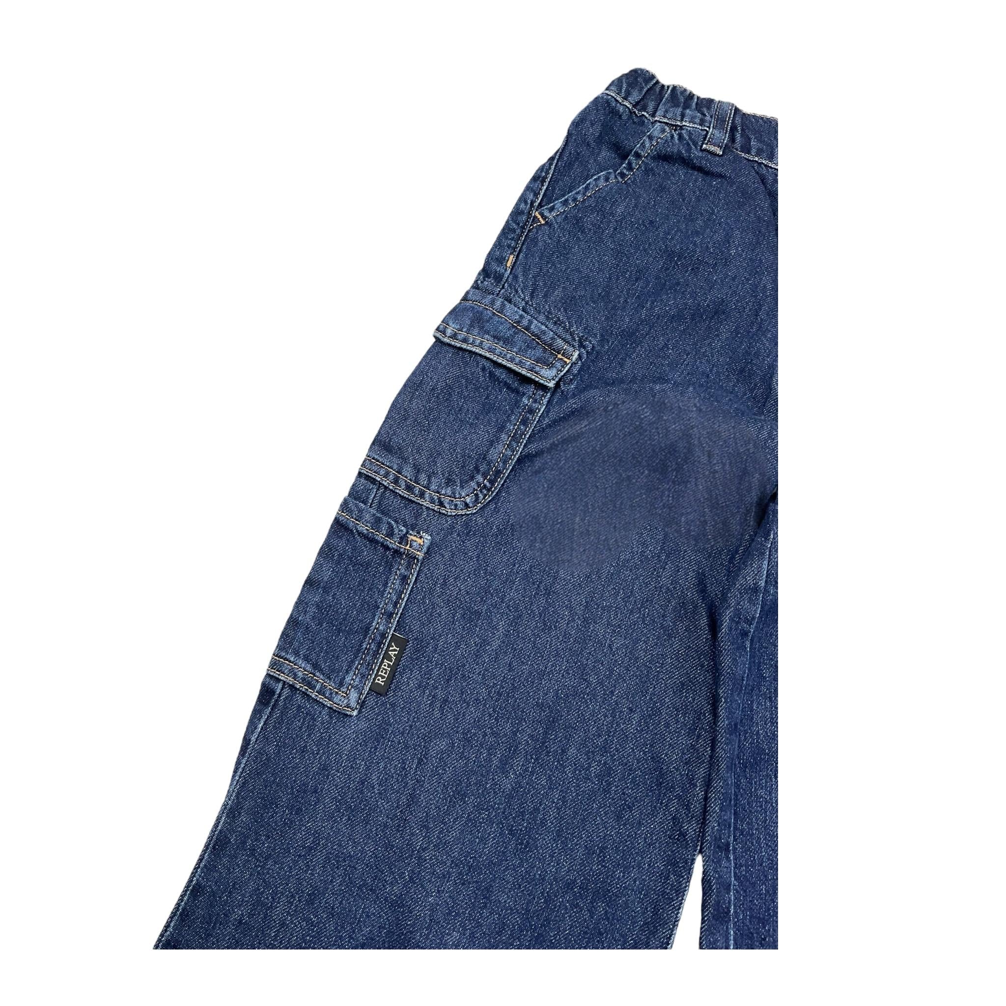 REPLAY jeans tinta unita modello palazzo Blu per Bambina SG9413 BLU REPLAY