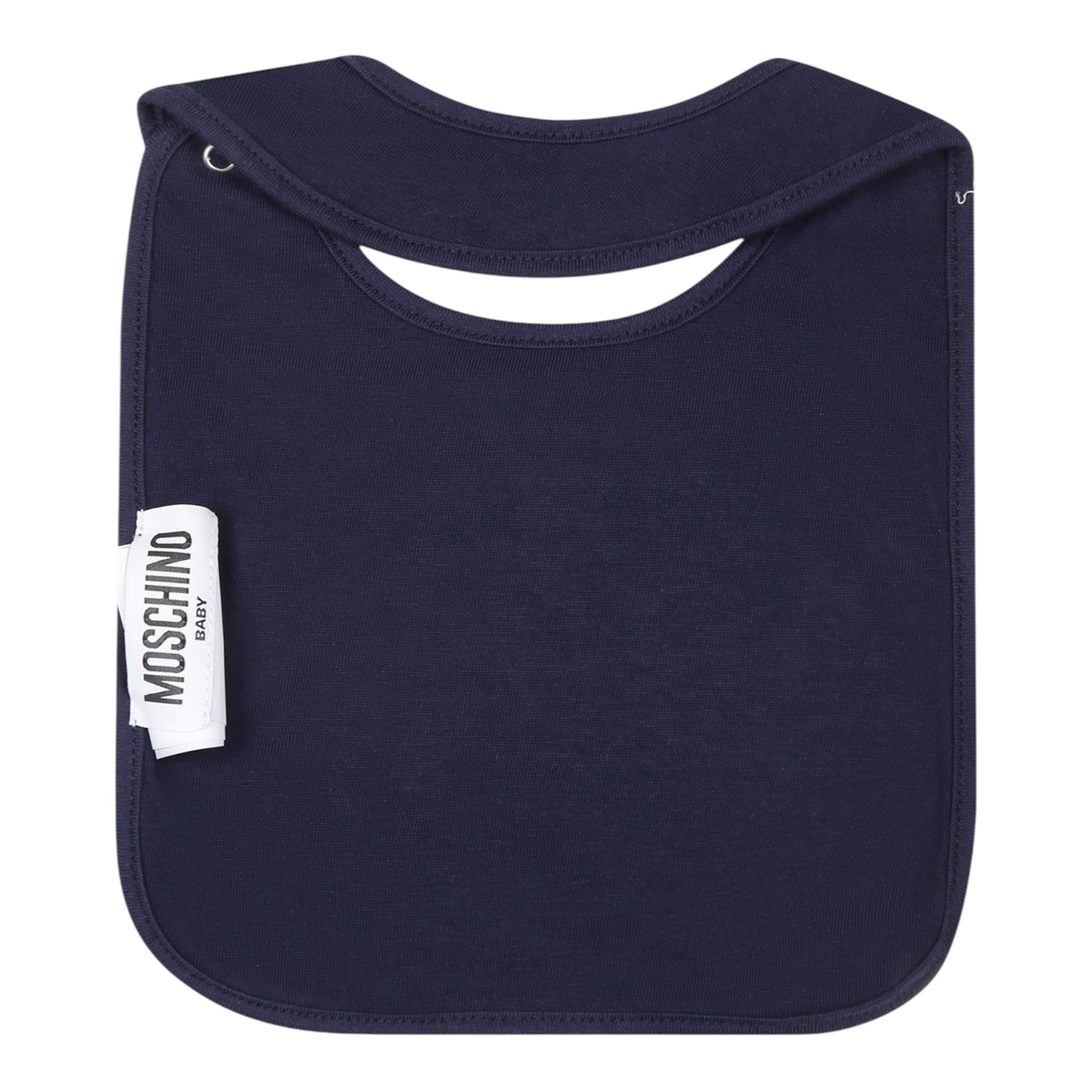 MOSCHINO set cappello-bavetta tinta unita Blu per Neonato MUY079 BLU MOSCHINO