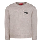DIESEL maglia tinta unita girocollo con logo Beige per Bambino J02085X BEIGE DIESEL
