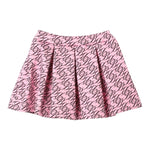 MISS BLUMARINE gonna tinta unita con elastico in vita e stampe logo Rosa per Bambina IF4081 ROSA MISS BLUMARINE