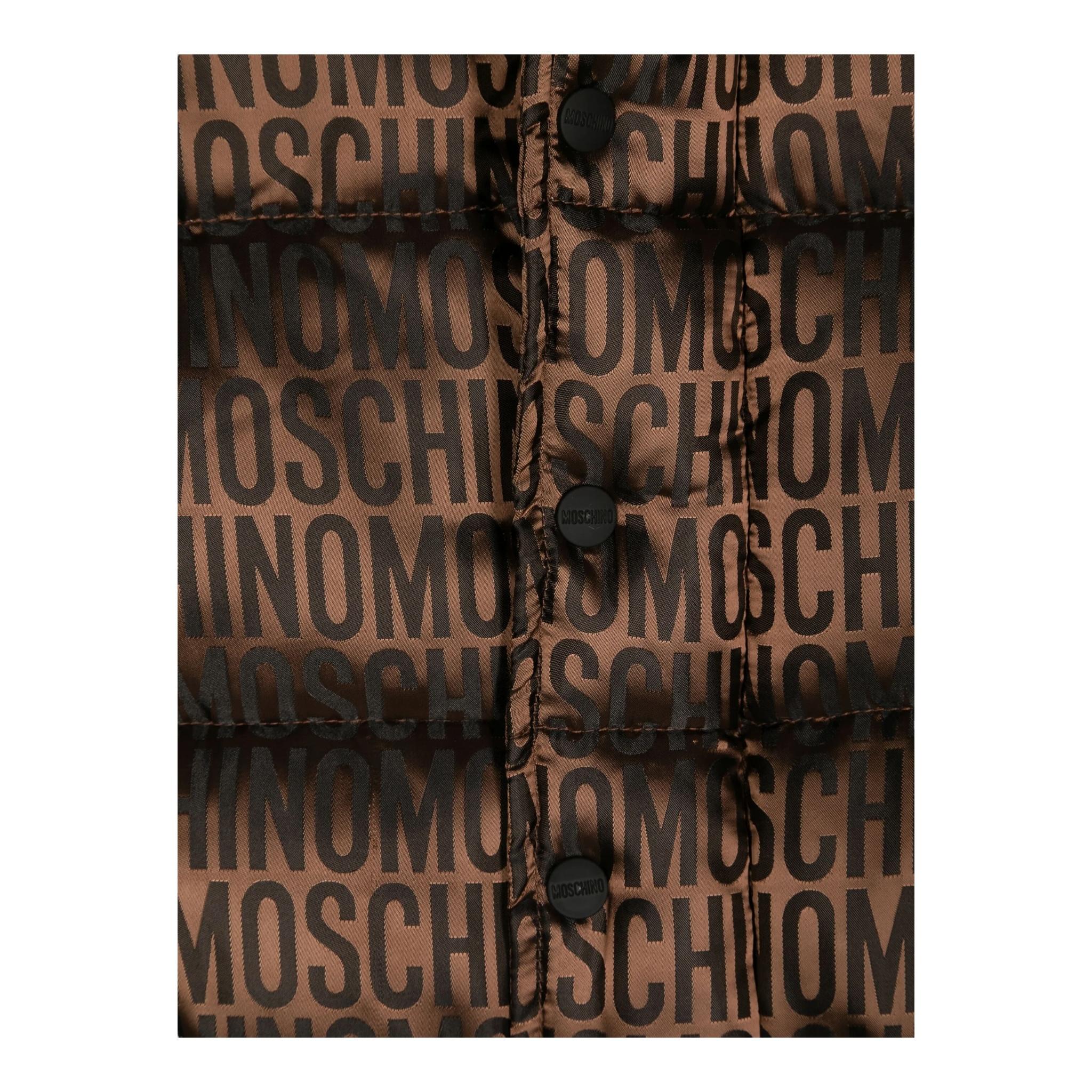 MOSCHINO smanicato tinta unita cn stampe logo Marrone per Bambino HUS04SX MARRONE MOSCHINO