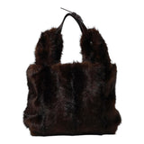 N°21 borsa in pelliccia tinta unita Marrone per Bambina N21A37 MARRONE N°21