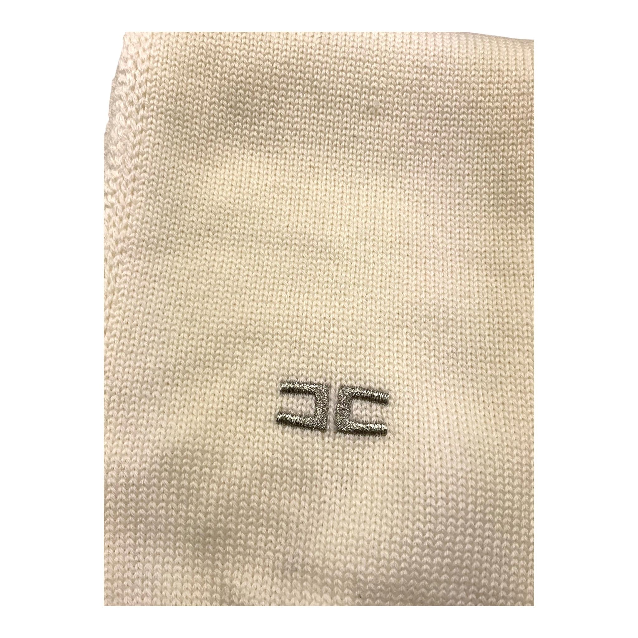 ELISABETTA FRANCHI sciarpa tinta unita con ricamo logo Panna per Neonata EGSC01 PANNA ELISABETTA FRANCHI