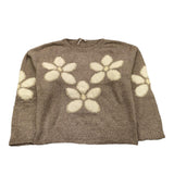 MONNALISA maglia girocollo tinta unita con fiori Tortora per Bambina 798605 TORTORA MONNALISA