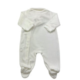 STORY LORIS tutina in ciniglia tinta unita con applicazioni Bianco per Neonata 57063 BIANCO STORY LORIS