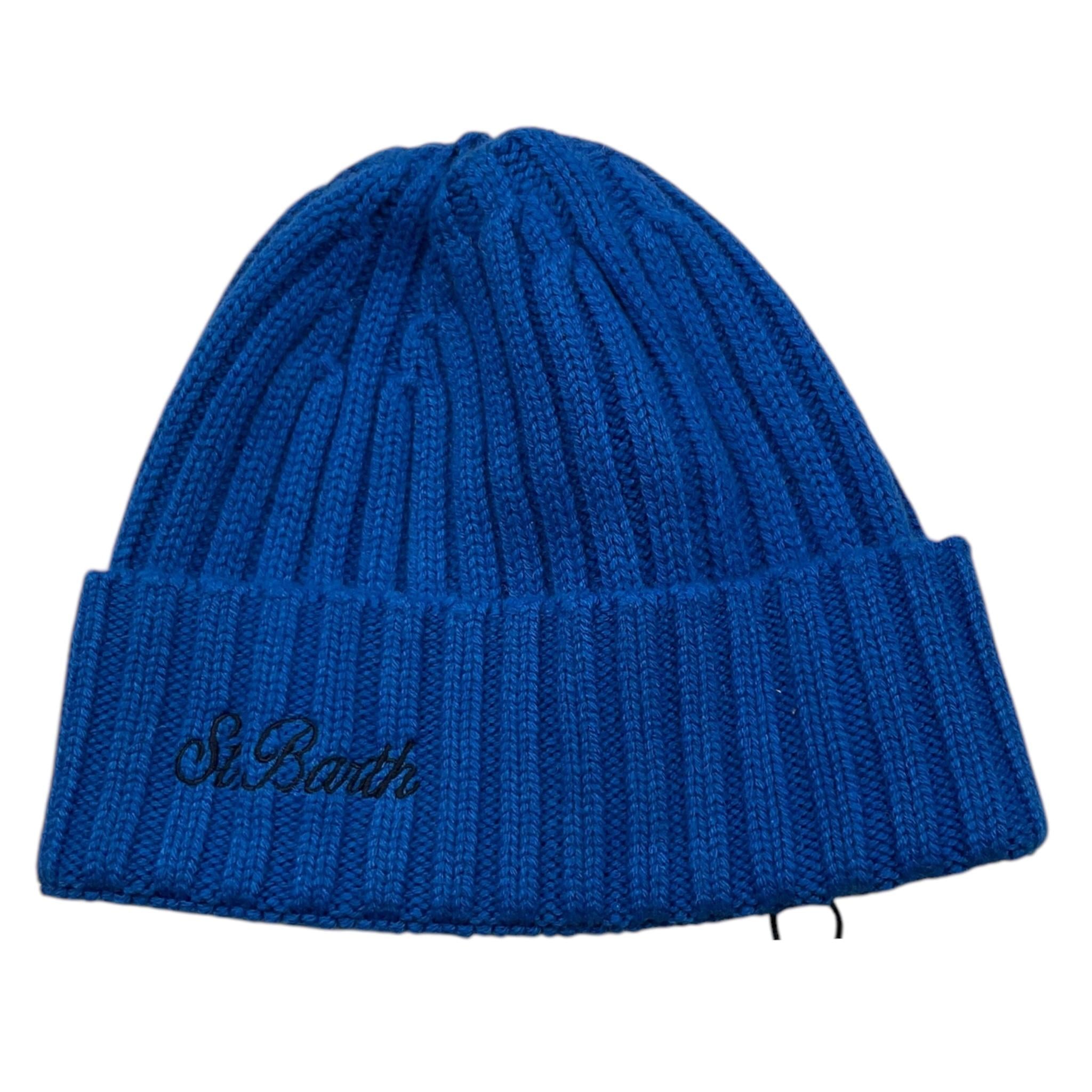 SAINT BARTH cappello tinta unita con logo Cobalto per Bambino WENGEN COBALTO SAINT BARTH