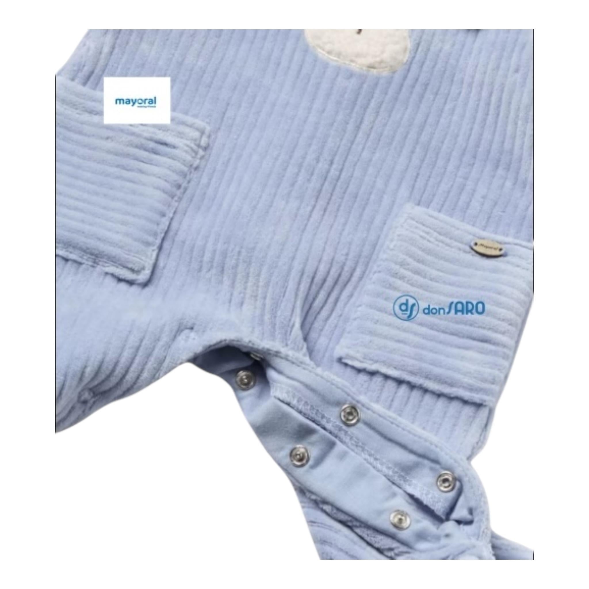 MAYORAL tutina bicolore con applicazioni in ciniglia Bianco/azzurro per Neonato 2617 BIANCO/AZZURRO MAYORAL