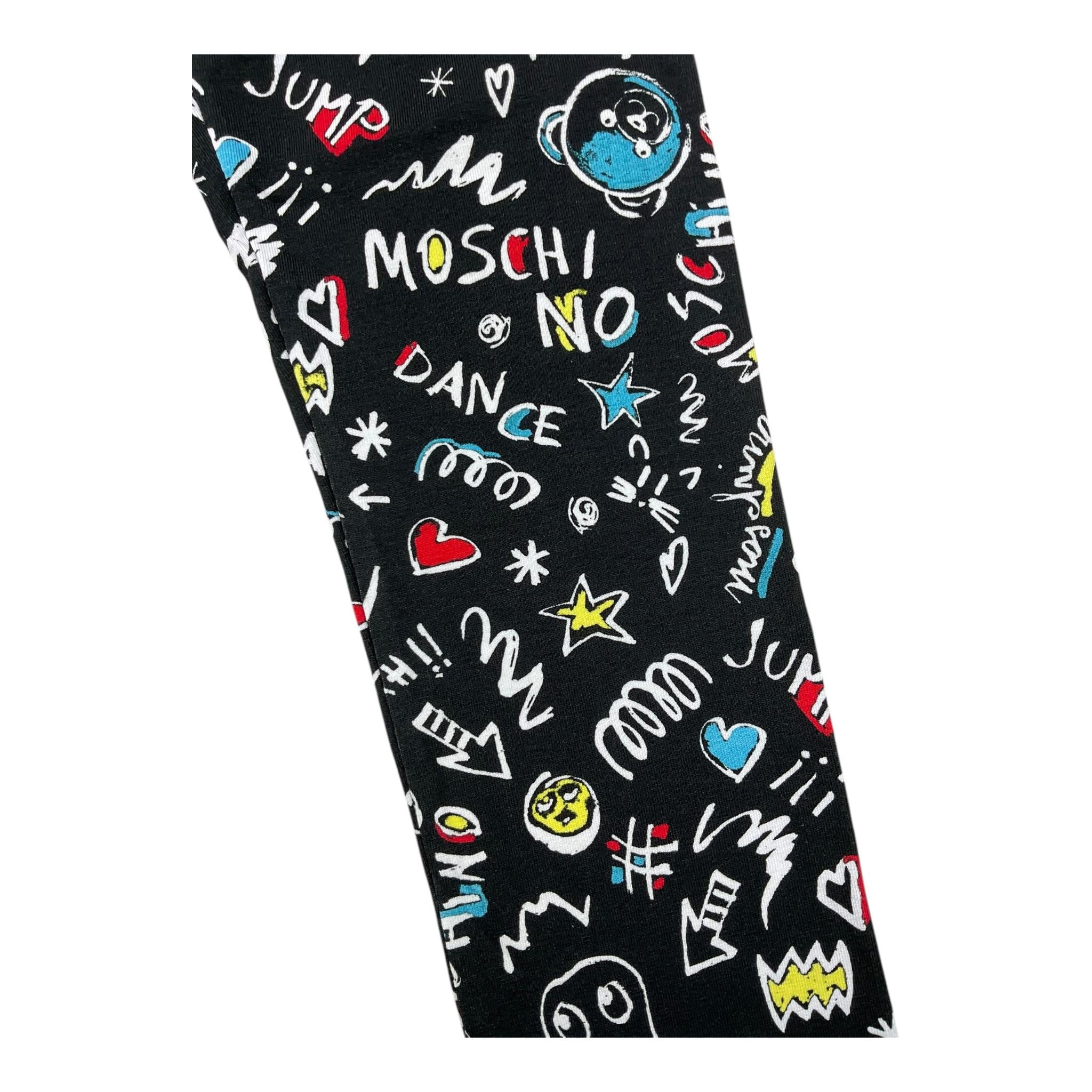 MOSCHINO leggins tinta unita con stampa Nero per Bambina HGP04X NERO MOSCHINO