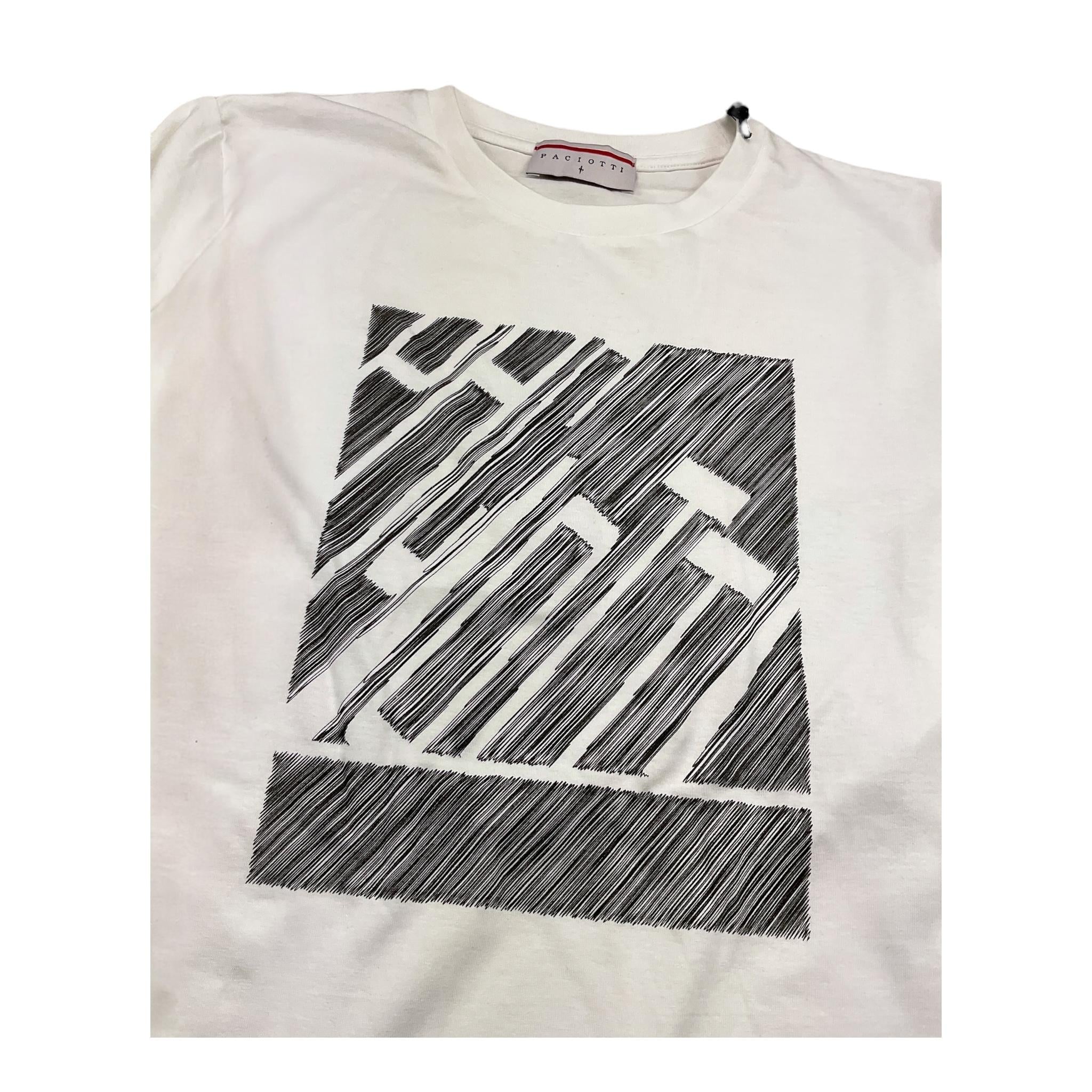 CESARE PACIOTTI shirt girocollo tinta unita con stampa Panna per Bambino TSP5311JX PANNA CESARE PACIOTTI