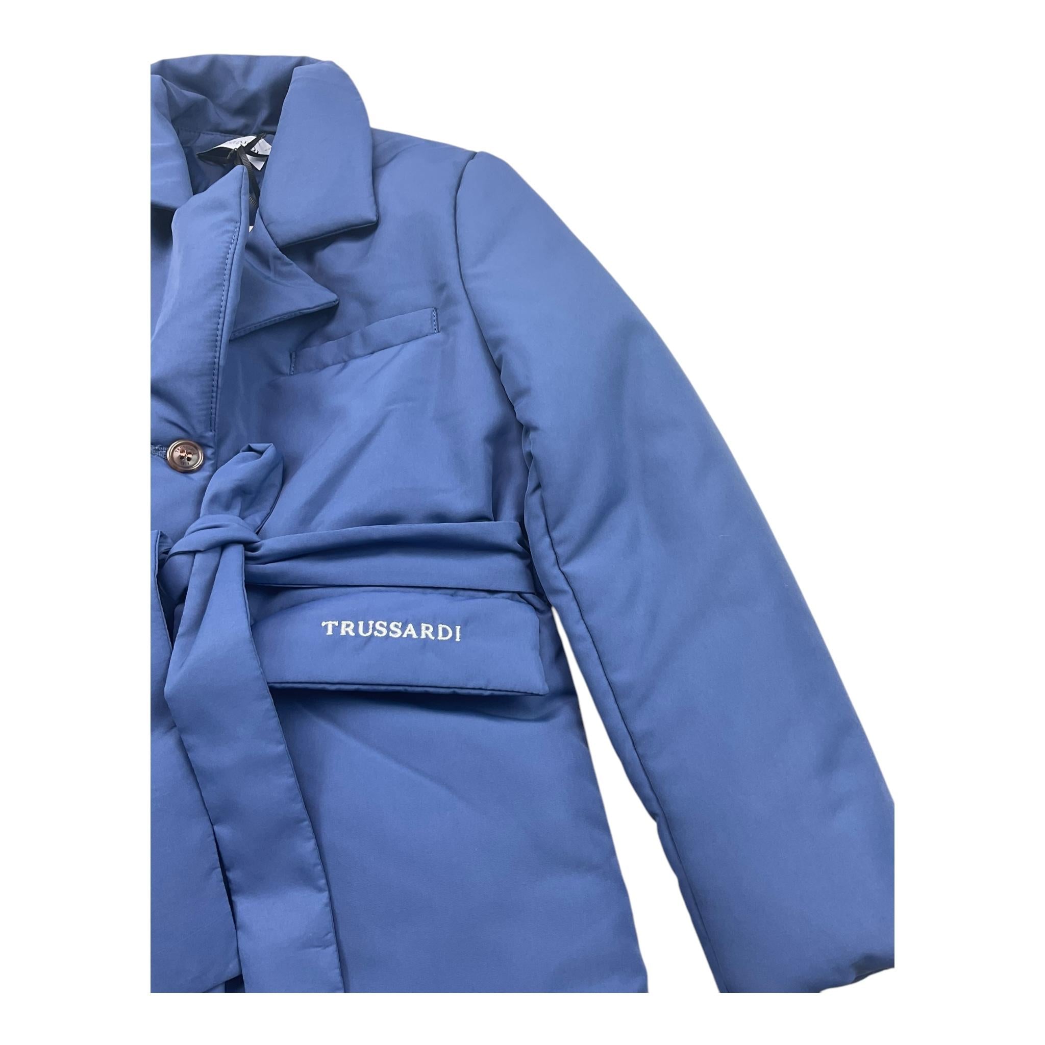 TRUSSARDI giubbino tinta unita con cinturino Blu per Bambina TGA25118PI BLU TRUSSARDI