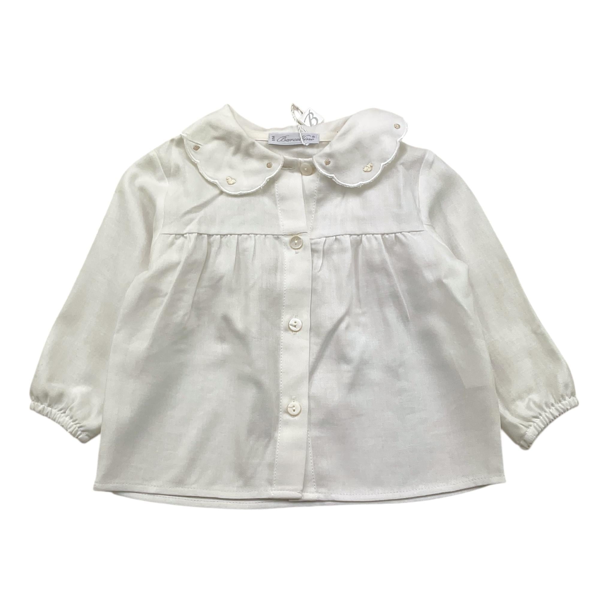 BARCELLINO camicia tinta unita con colletto Bianco per Neonata 116217 BIANCO BARCELLINO