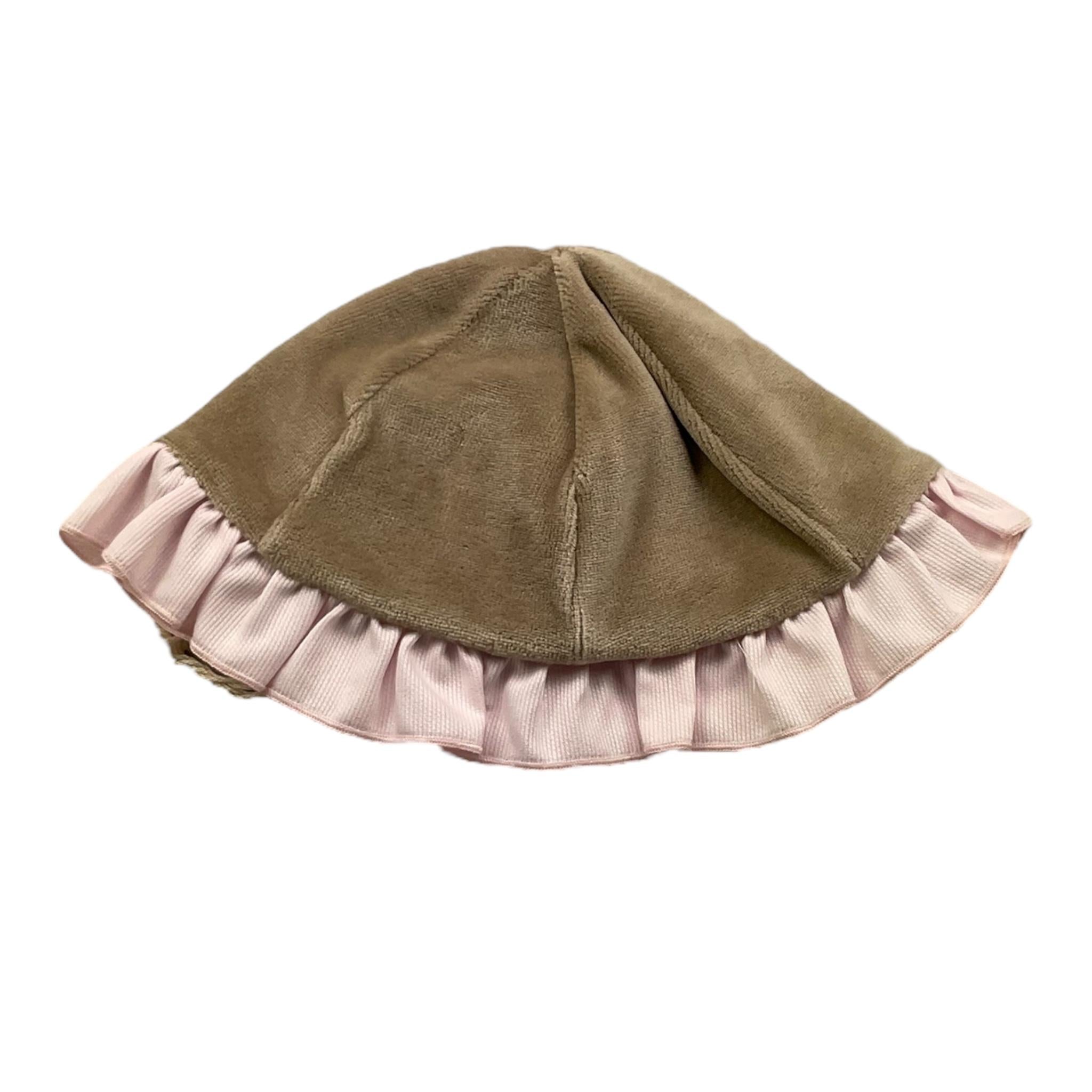 LA STUPENDERIA cappello tinta unita in velluto Beige per Neonata TBCP58X BEIGE LA STUPENDERIA