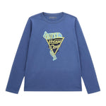 GUESS shirt girocollo tinta unita con logo Blu per Bambino L4YI38K8HM4 BLU GUESS
