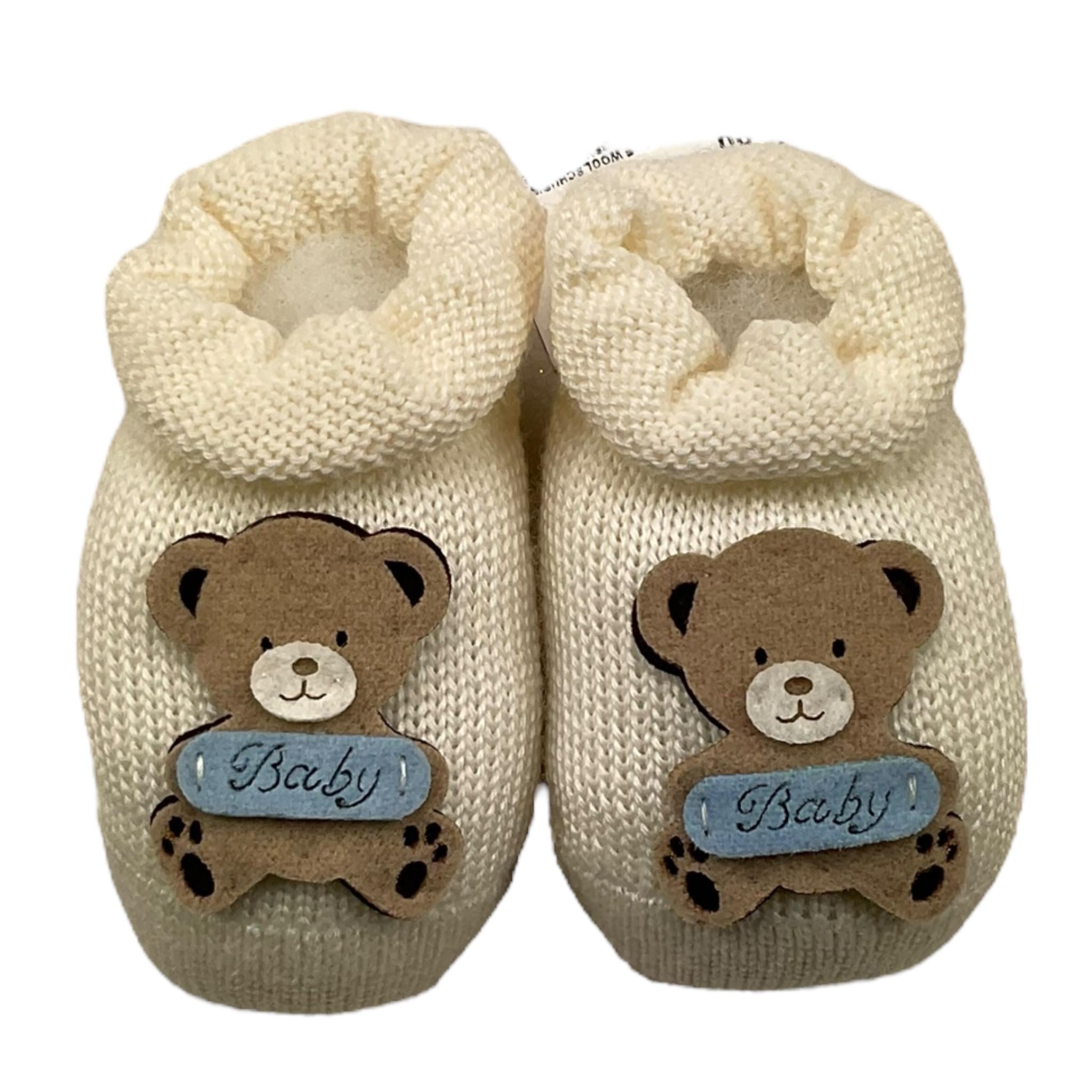 STORY LORIS babbucce tinta unita con orso Panna per Neonato 2835 PANNA STORY LORIS